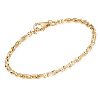 14 kt Anker Facet Guld armbånd, 18½ cm og 2,5 mm (tråd 1,0 mm)